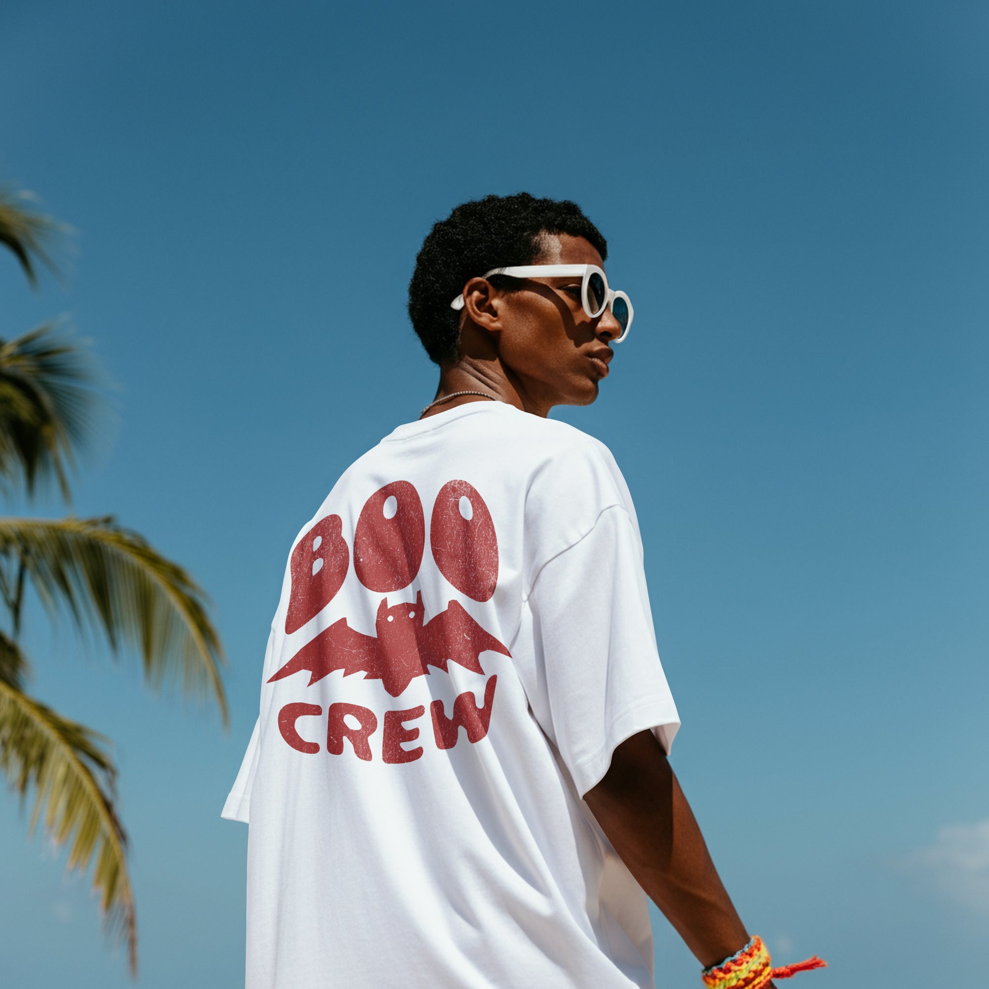 Spooky Season "Boo Crew" Bat Graphic T-Shirt