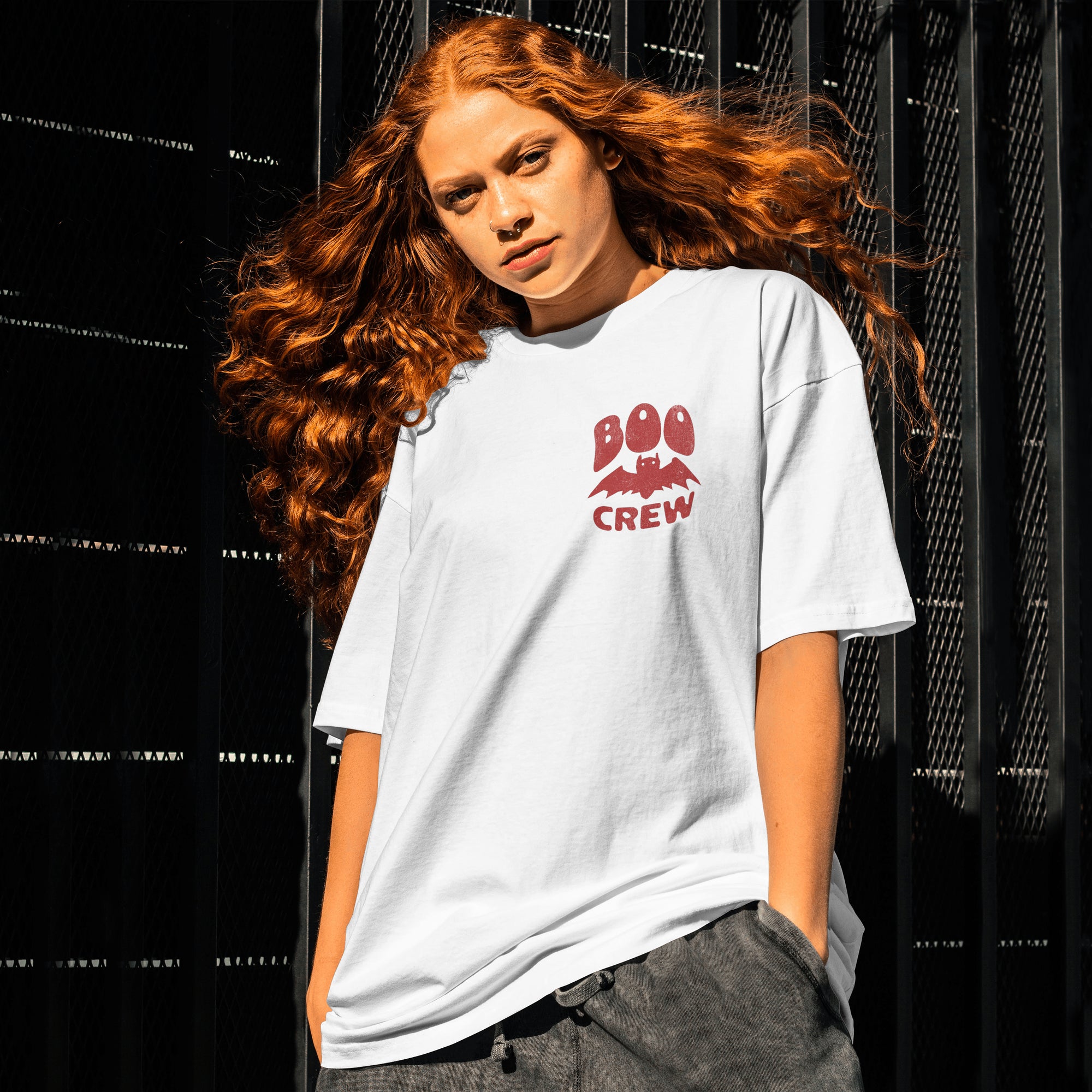 Spooky Season "Boo Crew" Bat Graphic T-Shirt