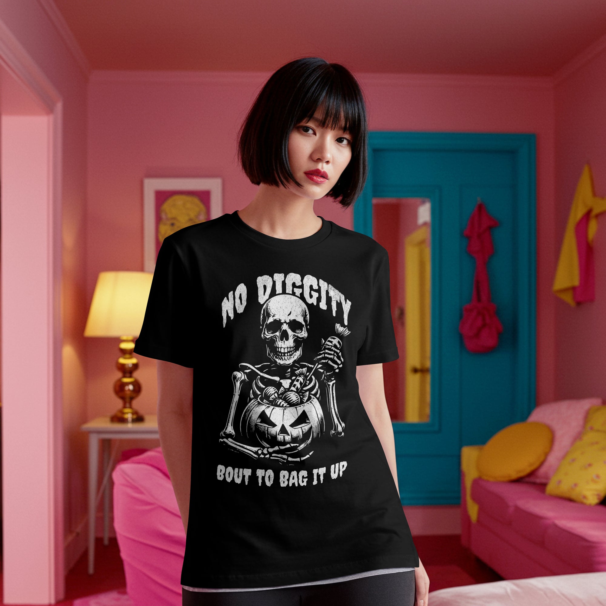 No Diggity Bout to Bag It Up Skeleton T-Shirt