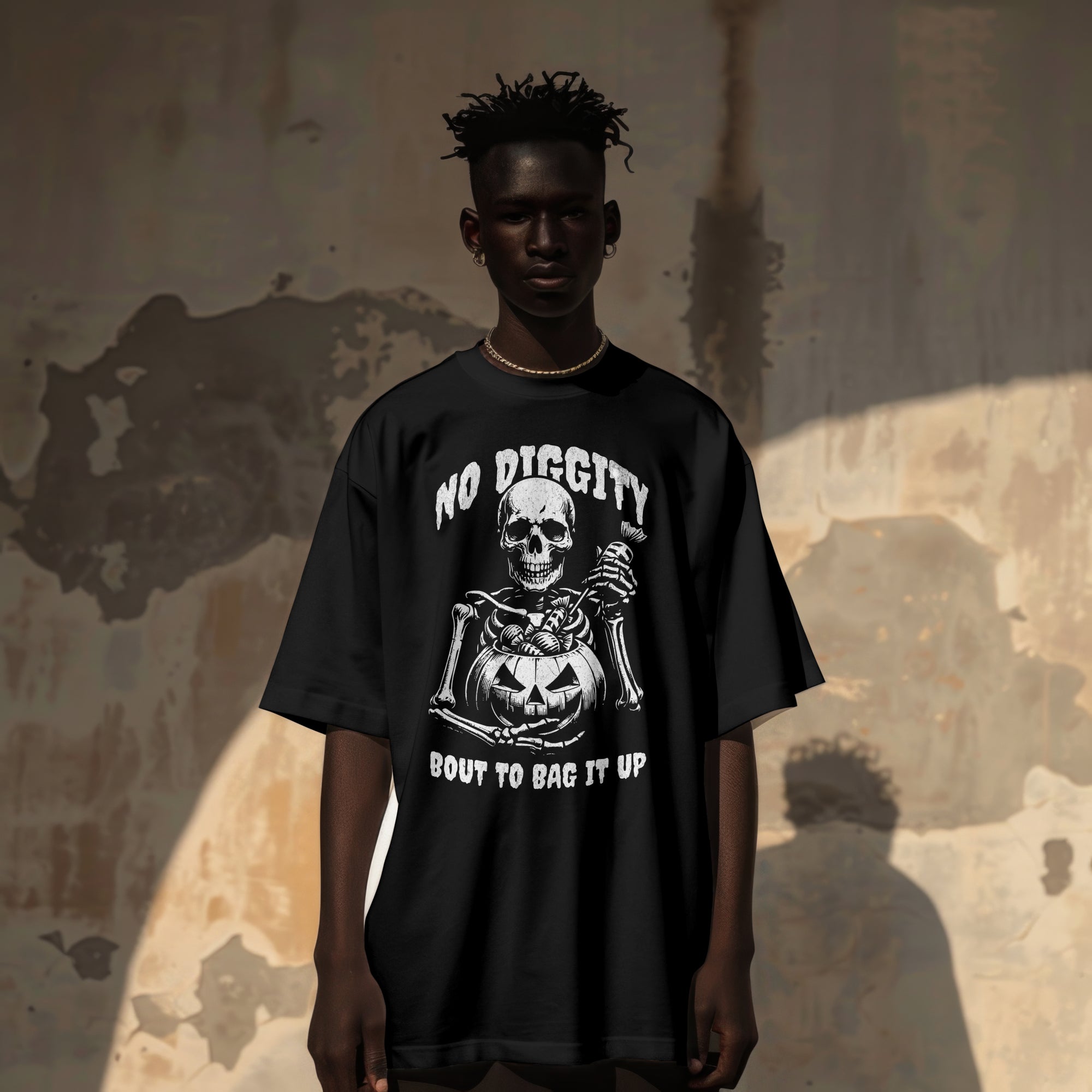 No Diggity Bout to Bag It Up Skeleton T-Shirt