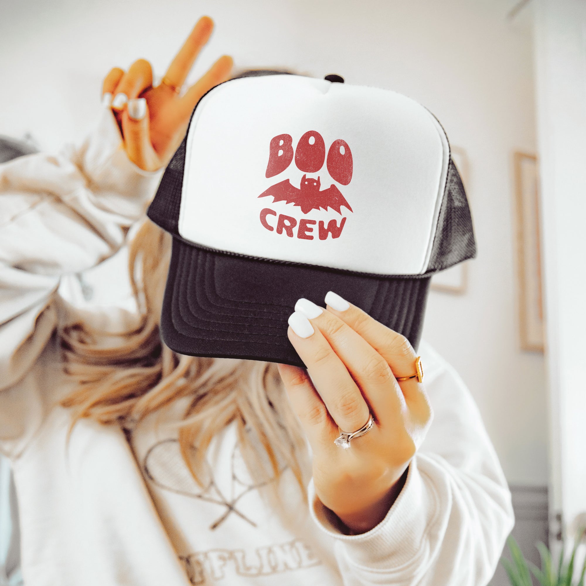 Retro "Boo Crew" Trucker Hat