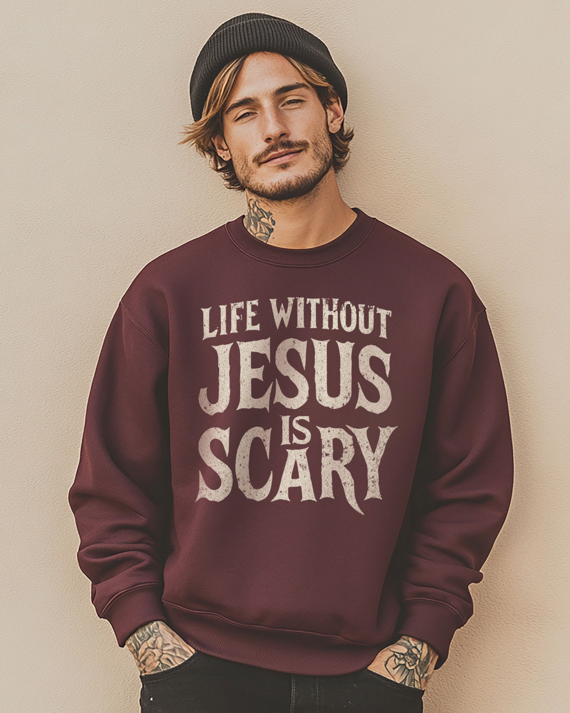 Life Without Jesus Is Scary Retro Halloween Sweatshirt