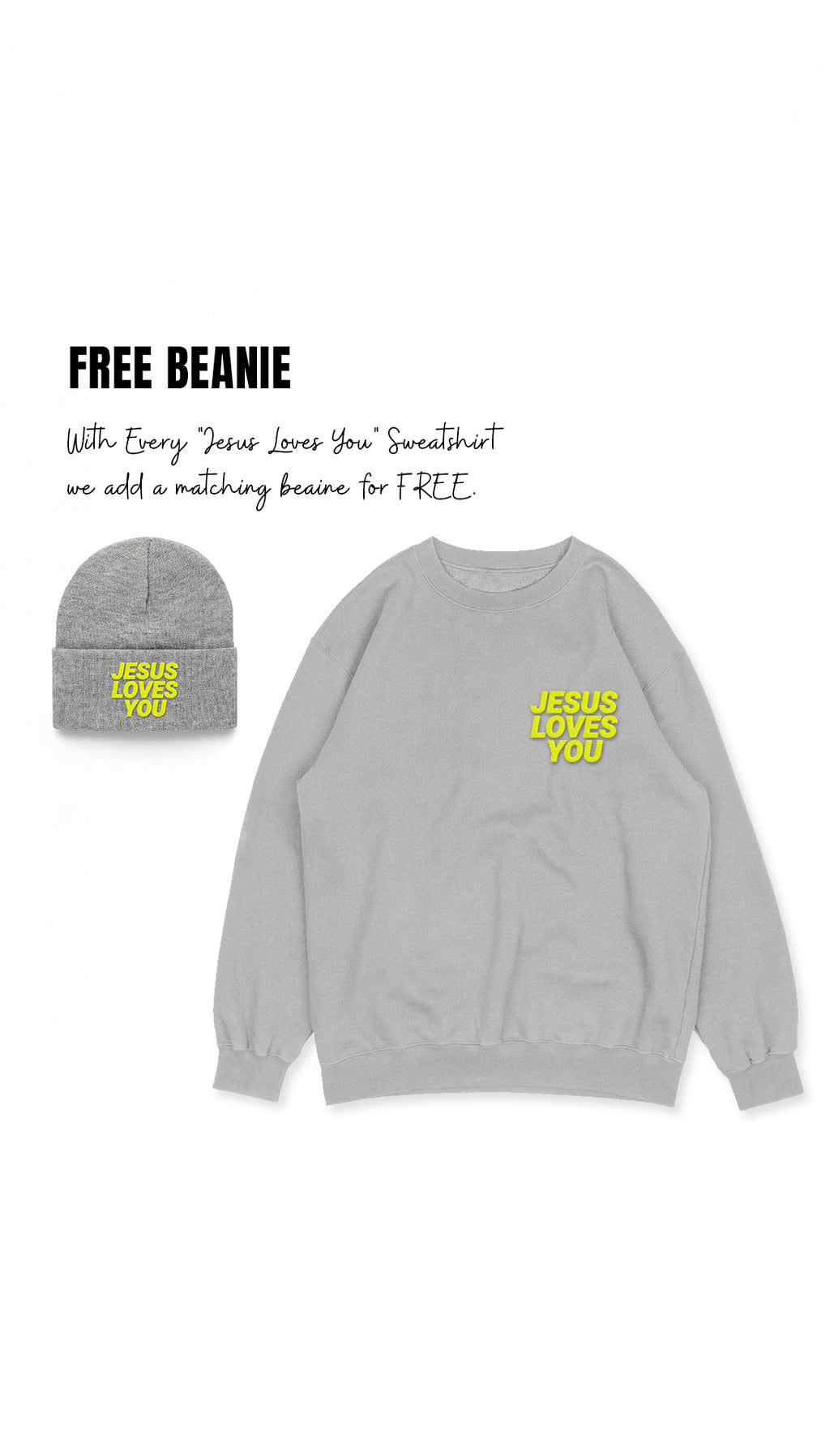 Jesus Loves You Pocket-Logo Embroidered Sweatshirt