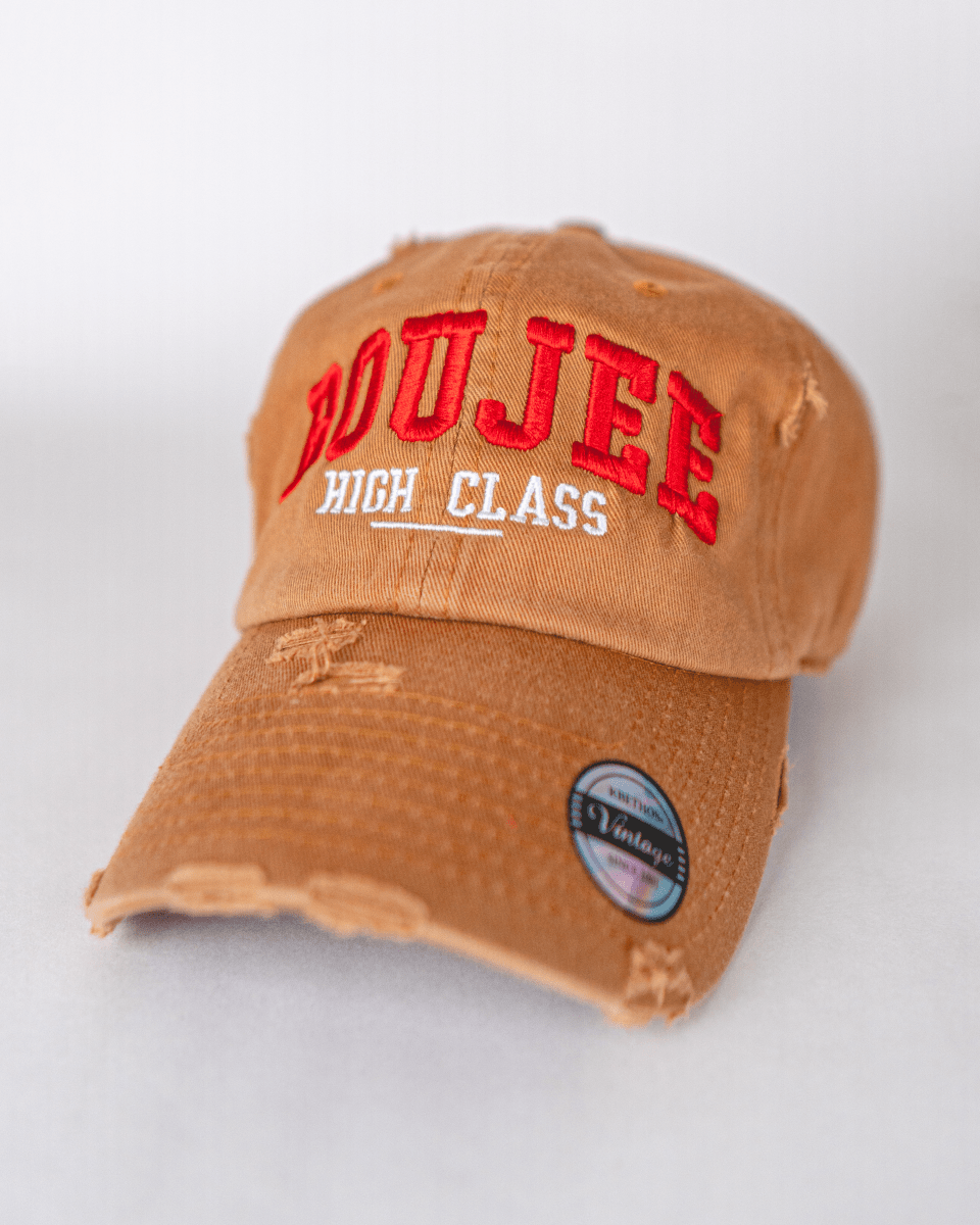 Distressed "Boujee" Dad Hat: High Class Embroidered Hat - The Cap Lovers Club