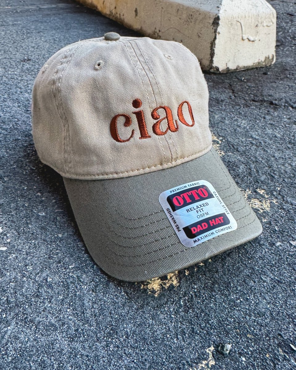Two - Tone "Ciao" Dad Hat: Classic Embroidered Hat - The Cap Lovers Club